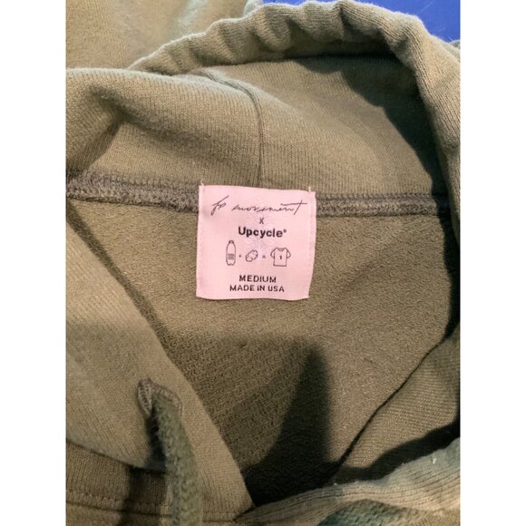 Free People Movement x Upcycle Green Cropped Hooded Sweatshirt, Size M - Picture 5 of 5